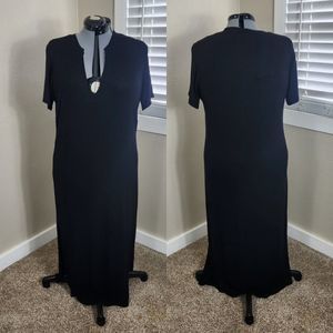 LNA Easy Rib Tee Dress Black Size 1X PL-SS2021